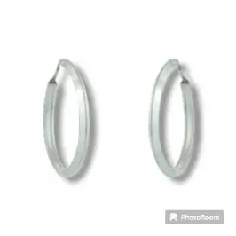 ARGOLA PRATA LISA FIO COM VINCO 30MM