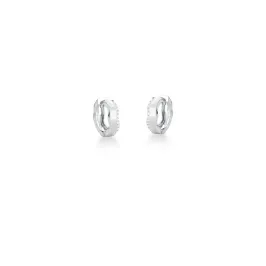 BRINCO PRATEADO CRAV. ZIRC BRANCA 2 VOLTAS ARGOLA 10MM
