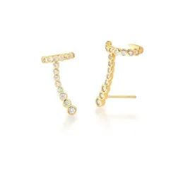 BRINCO BAN. DOURADO PEDRA BRANCA EAR CUFF REDONDO