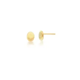 BRINCO BAN. DOURADO LISO TRABALHADO CONCHA OVAL 7X9MM