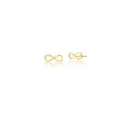 BRINCO BOTAO LISO INFINITO VAZADO 12MM BAN. DOURADO