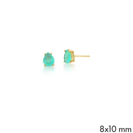 BRINCO BAN. DOURADO PEDRA FUSION TURMALINA GOTA 8X10MM