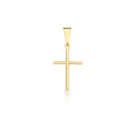 PINGENTE BASICO LISO IMAGEM CRUZ 12X19MM BAN. DOURADO