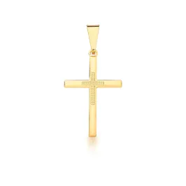 PINGENTE BASICO LISO CRUZ TRABALHADO 16X25MM BAN. DOURADO