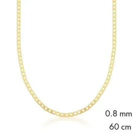 CORRENTE BAN. DOURADO ELO GRUMET 0.8MM 4X6MM 60CM