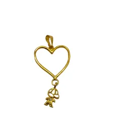 PINGENTE DOURADO CORAÇAO 1 MENINO