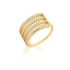 PIERCING BAN. DOURADO CRAV. ZIRC BRANCA 3 VOLTAS