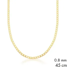 CORRENTE BAN. DOURADO ELO GRUMET 0.8 MM 45CM