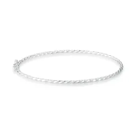 BRACELETE PRATEADO LISO FIO TRANCADO 2MM