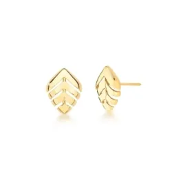 BRINCO BAN. DOURADO LISO VAZADO FOLHA 14X18MM