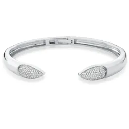 BRACELETE BAN. A RODIO CRAV. ZIRC BRANCA C/ ABERTURA 2 GOTA