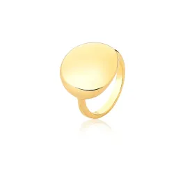 ANEL BAN. DOURADO LISO REDONDO 17MM