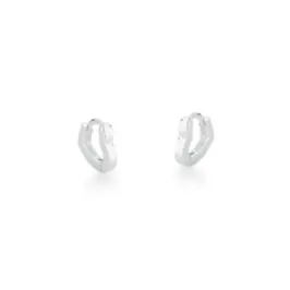 BRINCO PRATEADO LISO CORACAO ARGOLA 9MM