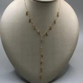 COLAR BAN. DOURADO LISO PENDULO GOTA GRAVATA 50+5CM