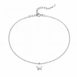 TORNOZELEIRA PRATEADO LISO 1 ESTRELA 23CM