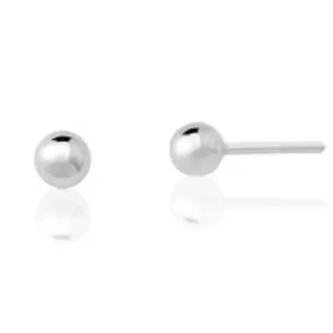 BRINCO PRATEADO LISO REDONDO BOLINHA 4MM