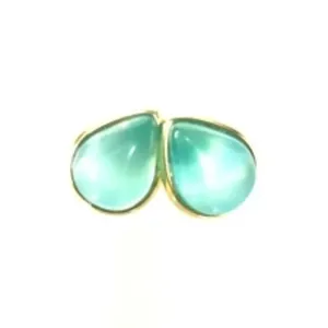 BRINCO BAN. DOURADO AGATA AZUL DO CEU