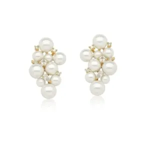 BRINCO EAR CUFF BAN. DOURADO 6 PEDRA BRANCA 9 PEROLA