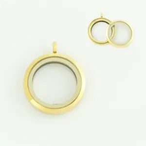 PINGENTE DOURADO CAPSULA INOX