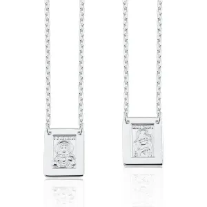 ESCAPULÁRIO PRATA ESTILO CARTIER C/ ELOS FINOS