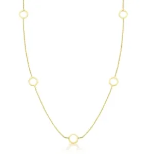 COLAR BAN. DOURADO LISO VAZADO REDONDO 60+10CM