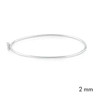 BRACELETE PRATEADO FIO REDONDO ALGEMA 2MM