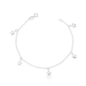 PULSEIRA PRATEADO LISO 5 PING. ESTRELA 18CM