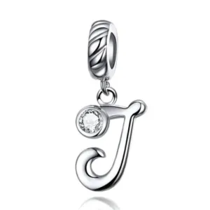 Berloque Prata Letra J