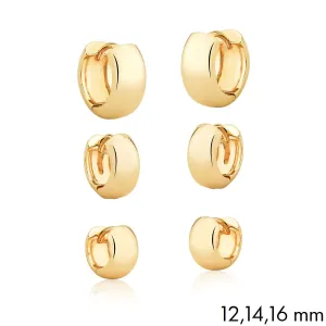 BRINCO TRIO BAN. DOURADO LISO ARGOLA 12/14/16MM
