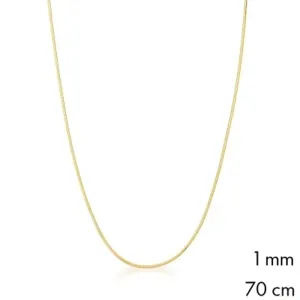 CORRENTE RABO DE RATO BAN. DOURADO LISO 1MM