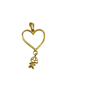 PINGENTE DOURADO CORAÇAO 1 MENINO