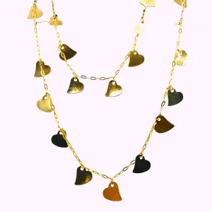 COLAR BAN. DOURADO LISO 34 CORACAO DISPERSOS 100CM