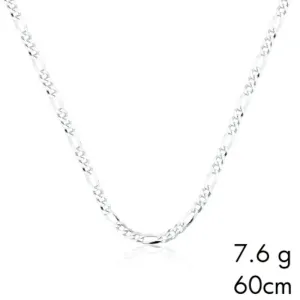 CORRENTE MALHA 3 EM 1 PRATEADO 080 6L 60CM