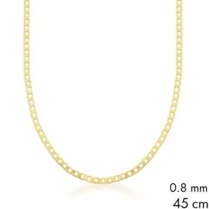 CORRENTE BAN. DOURADO ELO GRUMET 0.8 MM 45CM