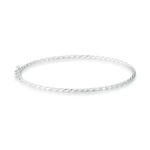 BRACELETE PRATEADO LISO FIO TRANCADO 2MM
