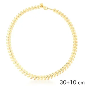CHOKER BAN. DOURADO LISO FOLHA 30+10CM