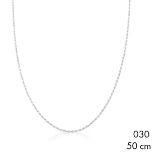 CORRENTE MALHA CORDAO BAIANO PRATEADO LISO 1MM