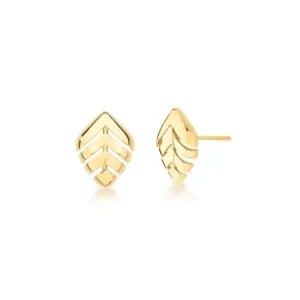 BRINCO BAN. DOURADO LISO VAZADO FOLHA 14X18MM