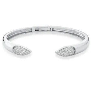 BRACELETE BAN. A RODIO CRAV. ZIRC BRANCA C/ ABERTURA 2 GOTA