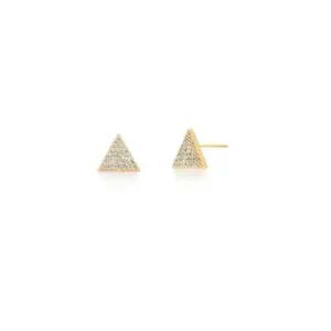 BRINCO BAN. DOURADO CRAV. ZIRC BRANCA TRIANGULAR 9X10MM