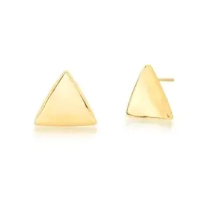BRINCO BAN. DOURADO LISO TRIANGULAR CURVO ABALOADO 19MM