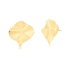 BRINCO BAN. DOURADO LISO TRABALHADO CURVO GOTA