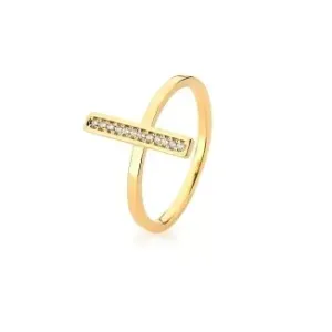 ANEL BAN. DOURADO CRAV. ZIRC BRANCA 1 LINHA/COLUNA 16MM