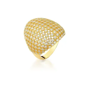 ANEL BAN. DOURADO CRAVEJADO ZIRCONIA 5 LINHAS