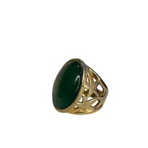 ANEL FOLHEADO AGATA VERDE