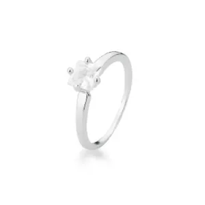 ANEL PRATEADO PEDRA BRANCA QUADRADO 5MM