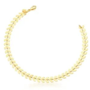 TORNOZELEIRA BAN. DOURADO LISO FOLHA 22+5CM