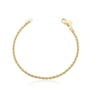 PULSEIRA CORDAO BAIANO 3MM BAN. DOURADO LISO 18CM