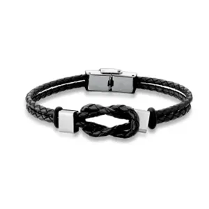 PULSEIRA ACO LISO PRETO 2 VOLTAS 2 STOPPER TRANCADO