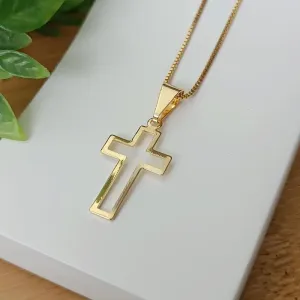 PINGENTE CRUZ LISA VAZADA